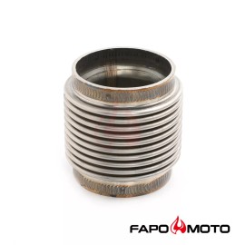 FAPO 2" ID T304 SS EXHAUST FLEX BELLOWS 2.55" Long Flex Joint Pipe ULTRA STRONG