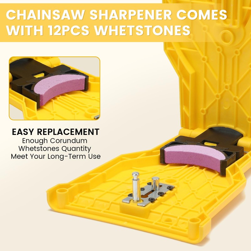 Chainsaw Sharpener with 12PCS Fast Sharpening Stone, Chain Saw Sharpener