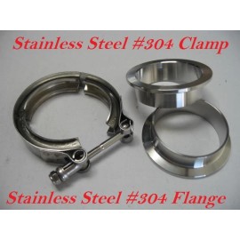 DW 3.5" Inch Turbo Exhaust Down Pipe Stainless Steel #304 V-Band Clamp with 2Flange