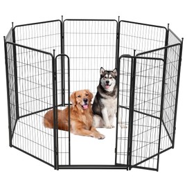 Dog Playpen,48 Inch(H) 18 Ft(L) 8 Panels Dog Fence Indoor/Outdoor,Heavy Duty Metal Pet Puppy Exercise Pen, Wide Door Low Threshold