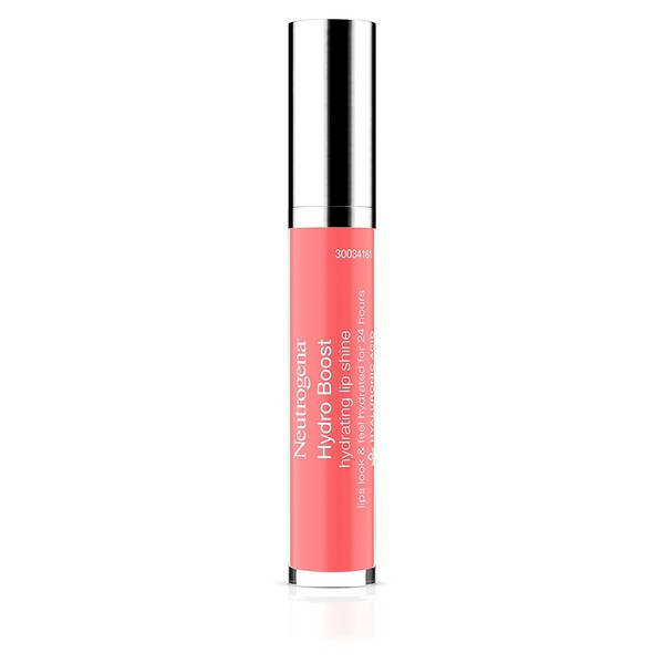 Neutrogena Hydro Boost Moisturizing Lip Gloss, Hydrating Non-Stick and Non-Drying Luminous Tinted Lip Shine with Hyaluronic Acid to Soften and Condition Lips, 30 Flushed Coral, 0.10 oz