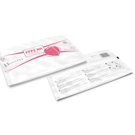 Omnitex FFP2 Pink Face Mask - Box of 20, Individually Wrapped | High Filtration - 5 Layers | EN149 CE Certified | Hypoallergenic | Fluid Resistant | Adaptable Nose Bridge | 5x Extenders