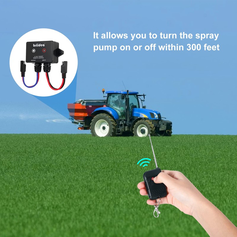 Briidea 12 Volt Wireless Remote Control Switch for Agricultural Sprayers,