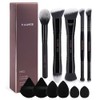 Maange 12pcs Brochas Maquillaje Doble Punta Esponjas Pulir Líquidos Cremas