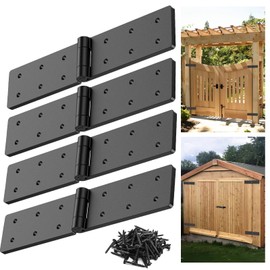 Mdkave Heavy Duty Gate Hinges,270° Solid Double Layer Folding Butt Hinges with Electroplating for Heavy Plywood, Backyard Wood Gates and Fence(4 Pack)