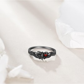 JBAERD Skeleton Ring Sterling Silver Rib Cage Ring Skull Hand Jewelry Gifts for Women