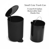GAHEFY Black Bathroom Accessories Set with Small Trash Can 3