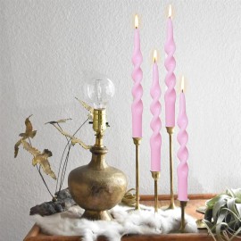 White Spiral Candlesticks Unscented -Set of 4 Twisted Candle Tapers for Holiday Wedding Party Home Dinner Decoration Partycolor: White, size: 10inch