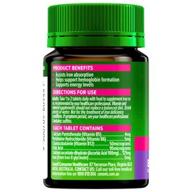 Cenovis Iron Plus Tablets, Assists Absorption, Supports Energy Levels, Relieves Fatigue, Mostly Green, 80 Count (Pack of 1)