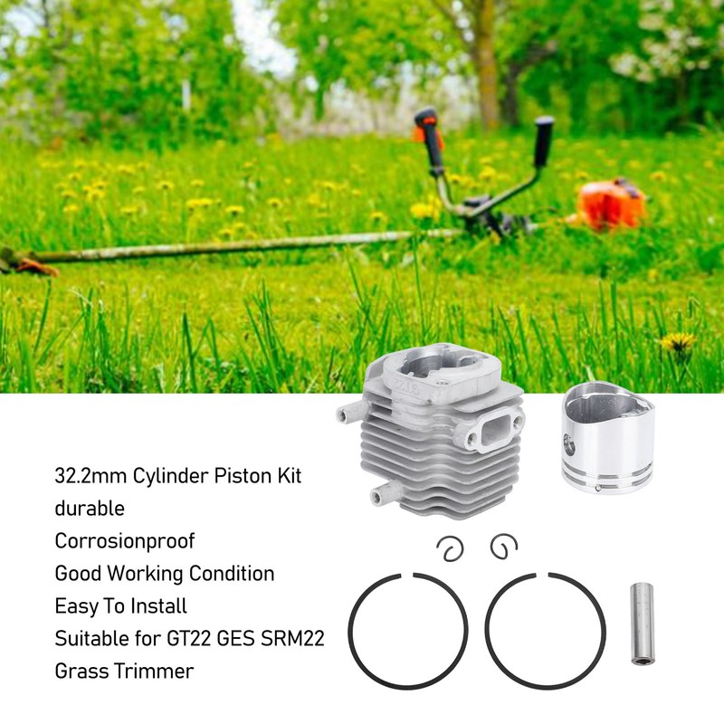 32.2mm Cylinder Piston Kit for GT22 GES SRM22 Grass Trimmer
