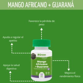 Mango Africano + Guaraná Dgreen 60 Cápsulas De 580 Mg