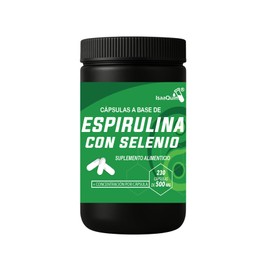 IsaaQuim Espirulina con Selenio 230 Cápsulas  500 mg cada cápsula, alga espirulina, selenio, suplemento alimenticio                                   