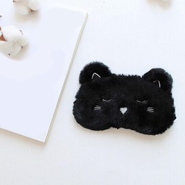 Operitacx Sleeping Eye Cover Pack of 3 Cat Silk Eye Mask for Sleeping with Elastic Band Blindfold Comfort Eye Protection Cover for Children Girls Women Men