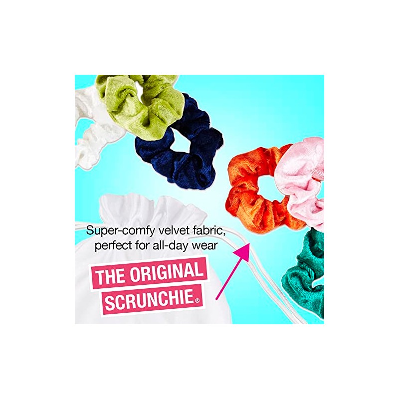 Scunci "The Original" Velvet Scrunchie Hair Ties & Pony Holders,