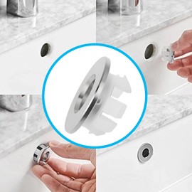 Create idea 2x Sink Overflow Covers For Overflow Holes 22-24mm Stainless Steel Kitchens Bathrooms