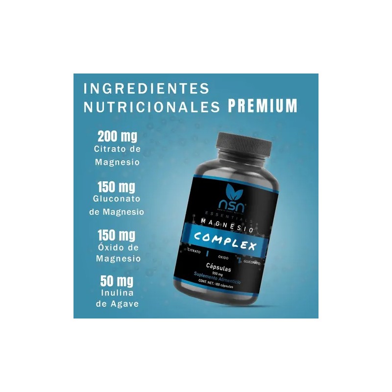 Nsn Magnesio Complex | Citrato Y Gluconato | 550 Mg