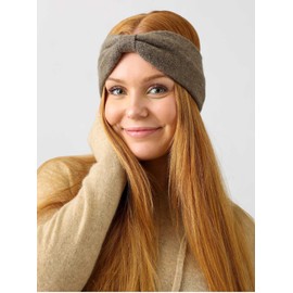 Zwillingsherz 100% Cashmere Headband - High Quality Headband in Plain Design for Women Girls - Wool - Hair Band - Warm and Soft Perfect for Spring Autumn Winter - Brown