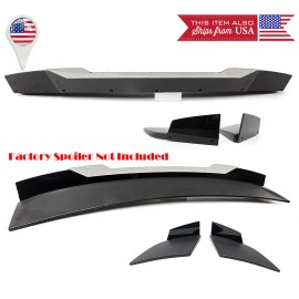 SDeelCase G1 Gloss Black Gurney Flap Decklid Wicker Bill Fit 15-23 Charger RT SXT Spoiler
