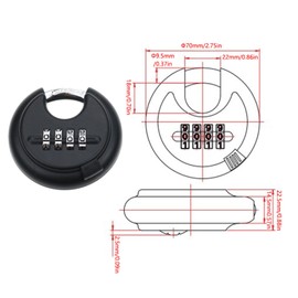 2PCS Heavy Duty Combination Padlock, Waterproof Padlocks Outdoor Stainless Steel Disc Combination Lock Lock for Gate, Shed, Garage, Locker, Gym (Black+Silver)