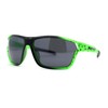 Xloop Mens Sport Wrap Around Rectangular Plastic Sunglasses Black Green
