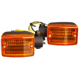 Kijima 219-5189 Motorcycle Turn Signal Lamp #470 Square Type, Black Body/Amber Lens, General Purpose