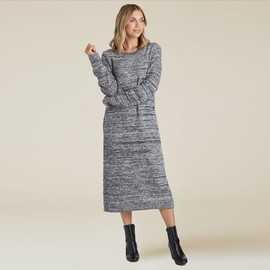 Softies Marshmallow Crew Neck Lounger with Pockets, Heather Black, XS