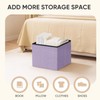 PINPLUS Storage Ottoman Cube Ottoman Foot Rest,Small Foldable Portable Boucle