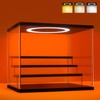 DORYBEN Acrylic Display Case with Adjustable LED Light, 4 Tier