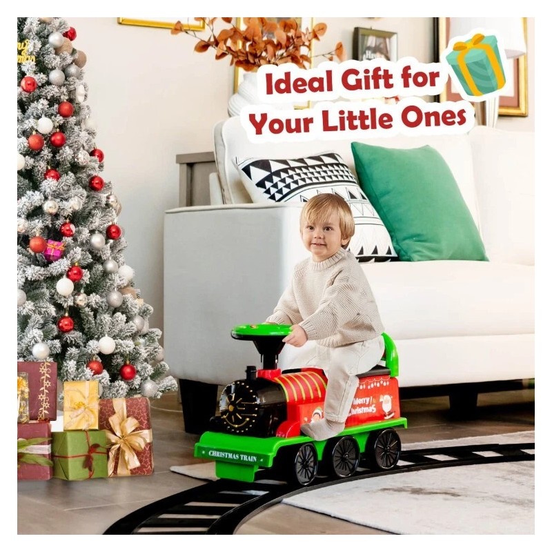 Costway 6V Battery Powered Kids Ride On Electric Train Set