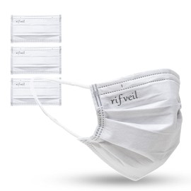 Rifveil Photocatalyst Mask with Light, Disinfects and Deodorizes, 3 Pieces, 5 Layers, Virus Reduction, 99% Virus, Non-Woven Fabric