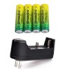 SkyWolfEye 4pcs SkyWolfEye 14500 Battery Rechargeable 3.7V 1200mAh Cell +USA