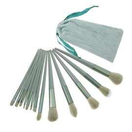 VICASKY 1set Makeup Brush Set Labels Foundation Cosmetic Powder Tint Face Brushes Cover Cheeks Liquid Blush Beauty Blending Suits for Women Portable Women Makeup Artificial Fiber Green