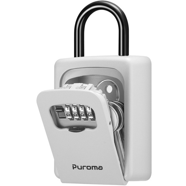 Puroma Lock Box, Large Key Lock Box Resettable Combination Code