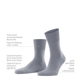 FALKE Unisex Running Socks, Cotton, Black, Grey, Many Other Colours, Thick, Reinforced Socks, without Pattern, with Medium Padding, Warm and Long for Everyday Use, Plush Sole, 1 Pair, Blue (Imperial 6065), 37-38