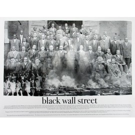 Black Wall Street Poster Black & White Art Print African American Black History (18x24)