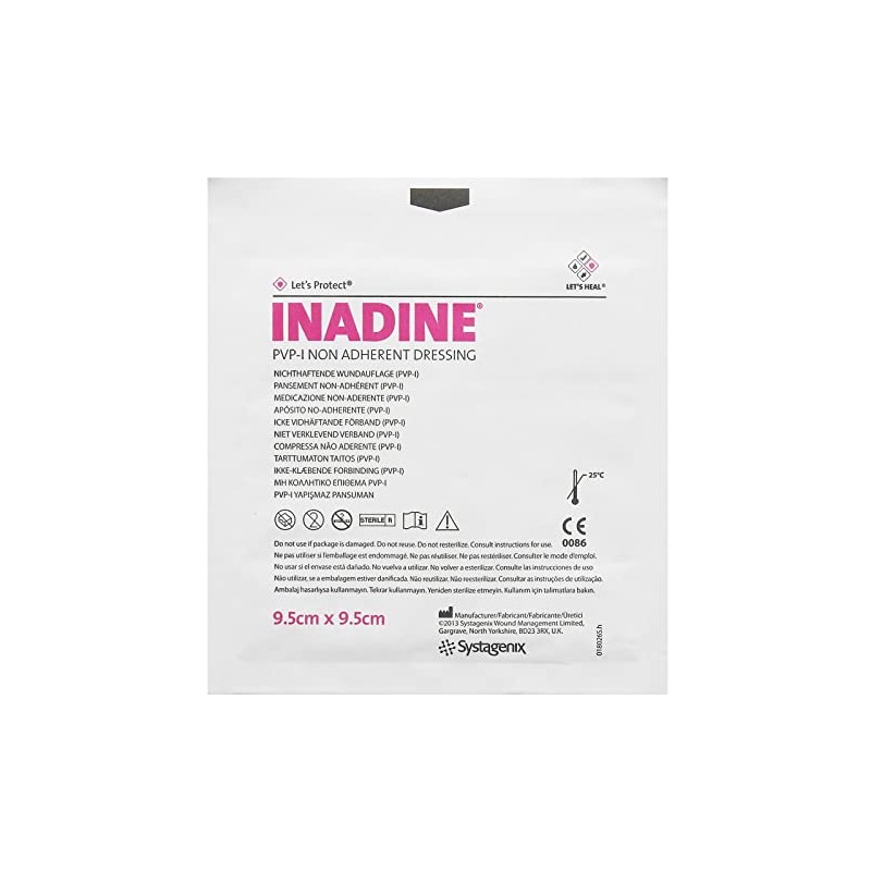 Inadine Iodine Non Adherent Anti-Bacterial Sterile Wound Injury Dressings -