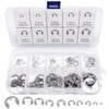 Snap Rings, E-Rings, Set of 120, M1.5-M10, Stainless Steel, Circlip