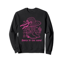 Boots in the Sand Western Cowgirl Beach Country Coastal Girl Sweatshirt
