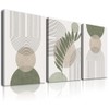 Sage Green Boho Wall Art Set of 3, Minimalist Framed