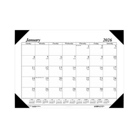 House of Doolittle 2026 Economy 18.5" x 13" Monthly Desk Pad Calendar, Black/White (012402-26)