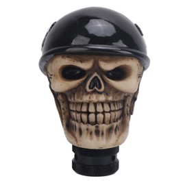 Skull Gear Shift Knob Universal Resin Car Stick Lever Handle Shifter Head with 3 Adapters for Manual Transmission Cars Black