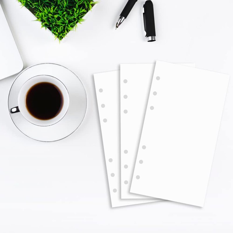 A6 Blank Paper for Filofax Personal Binder Planner, White 100gsm