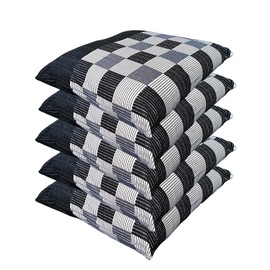 Zabuton Cover, 23.2 inches (59 cm), 24.8 inches (63 cm), Set of 5, A Shijira Lattice, Black, 23.2 x 24.8 inches (59 x 63 cm), Made in Japan, 100% Cotton, Solid Fabric, Set of 5