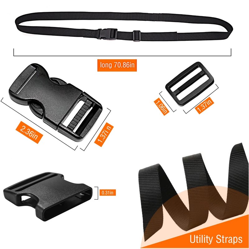 Utility Straps Tie Down Straps with Buckle Quick-Release Adjustable Nylon