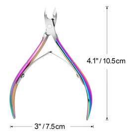 4 Packs Cuticle Nipper, Premium Stainless Steel Cuticle Trimmer for Manicure & Pedicure at Home/Spa/Salon [Rainbow Color]