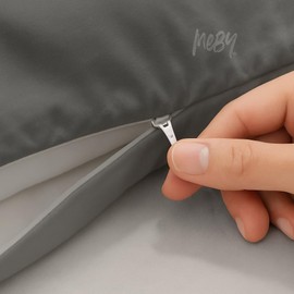 Set of 2 Pillowcases for Side Sleeper Pillows, 100% Jersey Cotton, Ultra Soft & Breathable, 170 g/m², with Concealed Zip (Anthracite Grey, 40 x 145 cm)