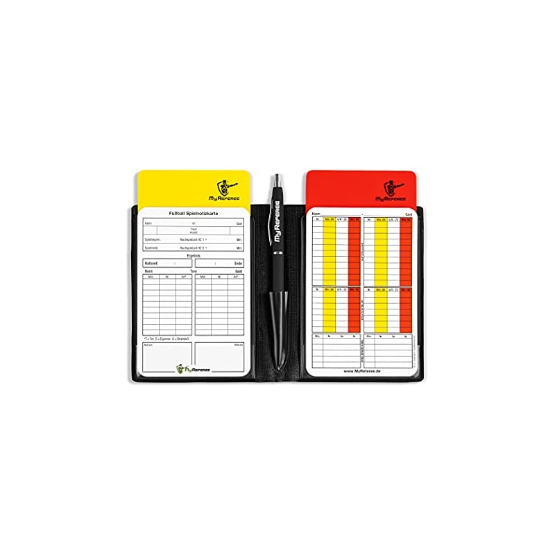MyReferee Referee Set Mini Football Including Game Note Cards, Ballpoint