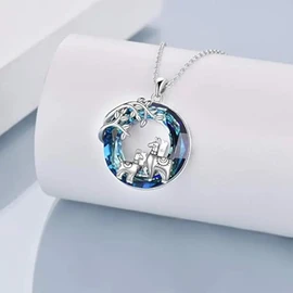 YAFEINI Llama Gifts 925 Sterling Silver Llama Necklace Crystal Alpaca Pendant Jewelry for Women Girls Gifts