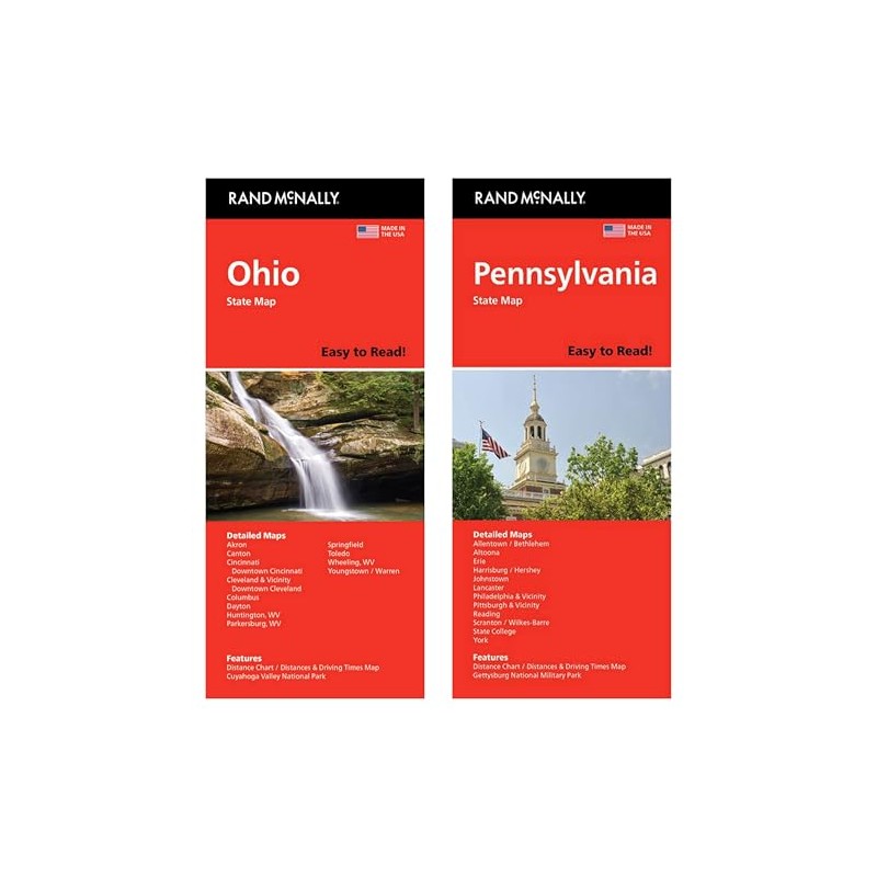 Rand McNally State Maps: Ohio and Pennsylvania (2 Maps)