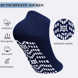 ZAKASA Non-slip Slipper Socks for Men: Men's Non-Slip Sports Ankle Socks Made of Cotton with Elastic Cuffs, Mixed colour - 4 pairs, 39 - 42